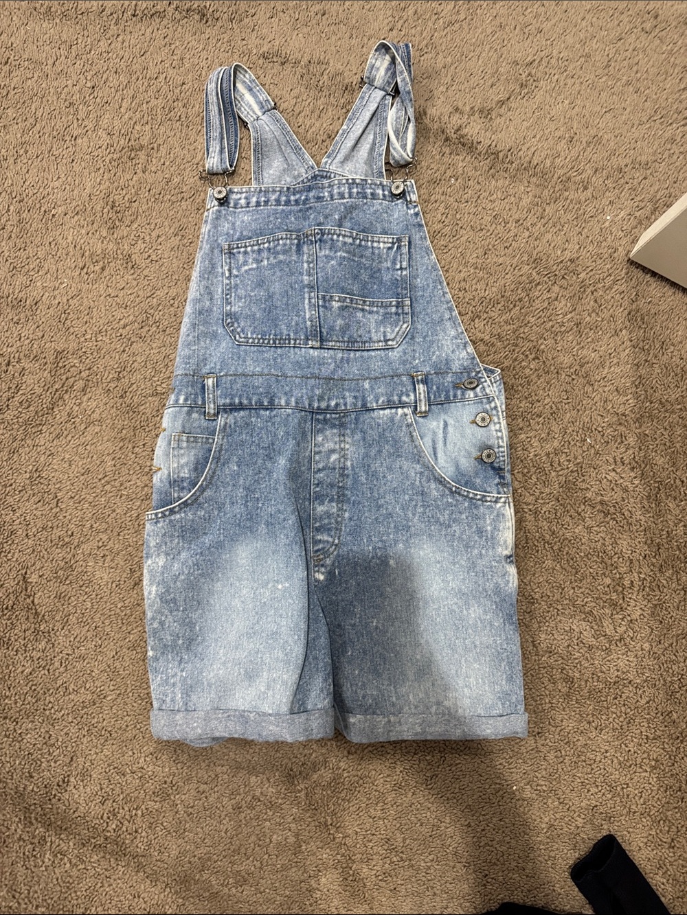 Casual Women's Denim Short Overalls - Light Blue